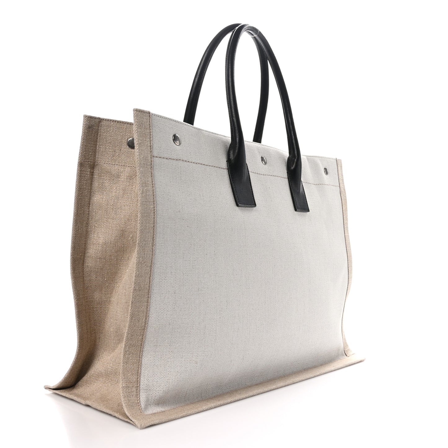 Linen Calfskin Rive Gauche Tote Optic White