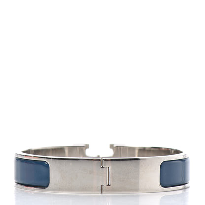 Hermes Narrow Enamel Clic Clac H Bracelet PM Bleu De Genes 3 of 4