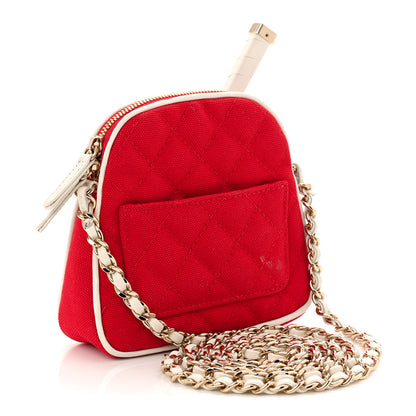 Chanel Canvas Calfskin Tennis Racket Mini Bag Red White 4 of 12