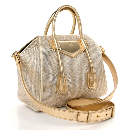 Givenchy Crystal Embellished Mini Lock Antigona Shoulder Bag Blond 3 of 10
