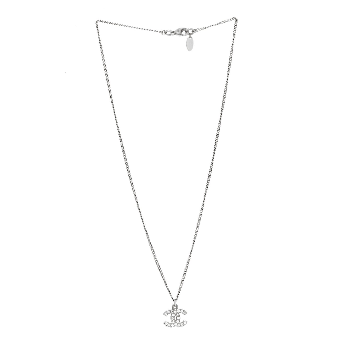 Crystal Timeless CC Necklace Silver