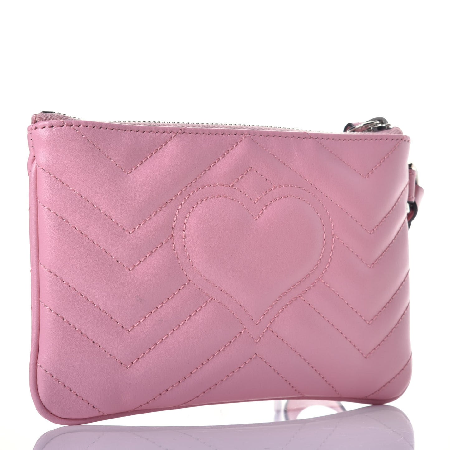 Calfskin Matelasse GG Marmont Wrist Wallet Wild Rose