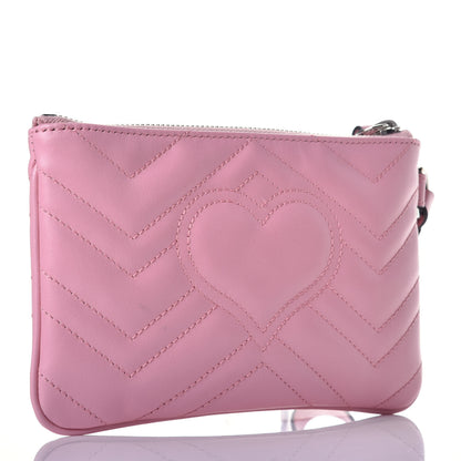 Gucci Calfskin Matelasse GG Marmont Wrist Wallet Wild Rose 4 of 11