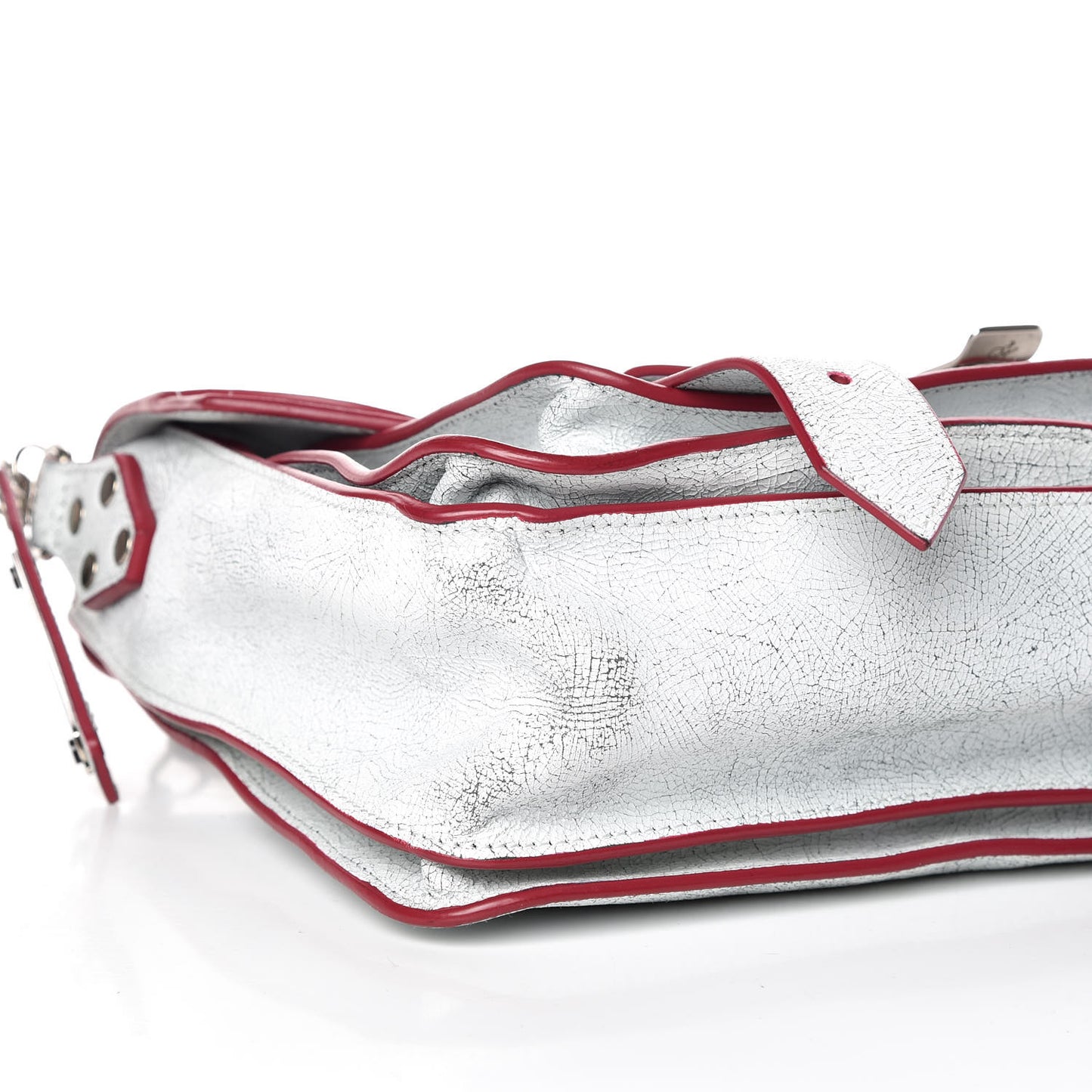 Crackle Calfskin PS1 Medium Satchel White