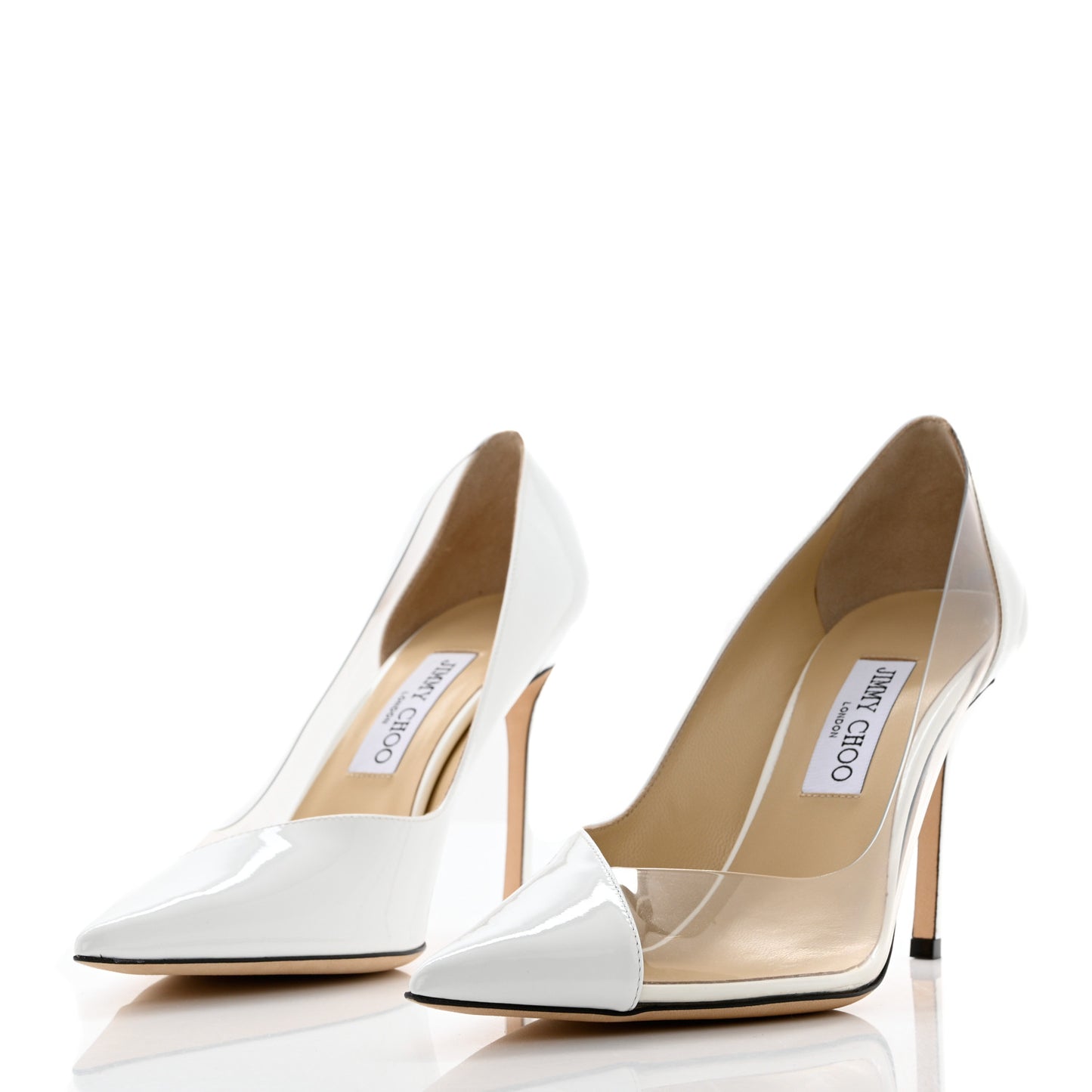 Patent Iridescent Plexi Cass 95 Pumps 39.5 Optical White