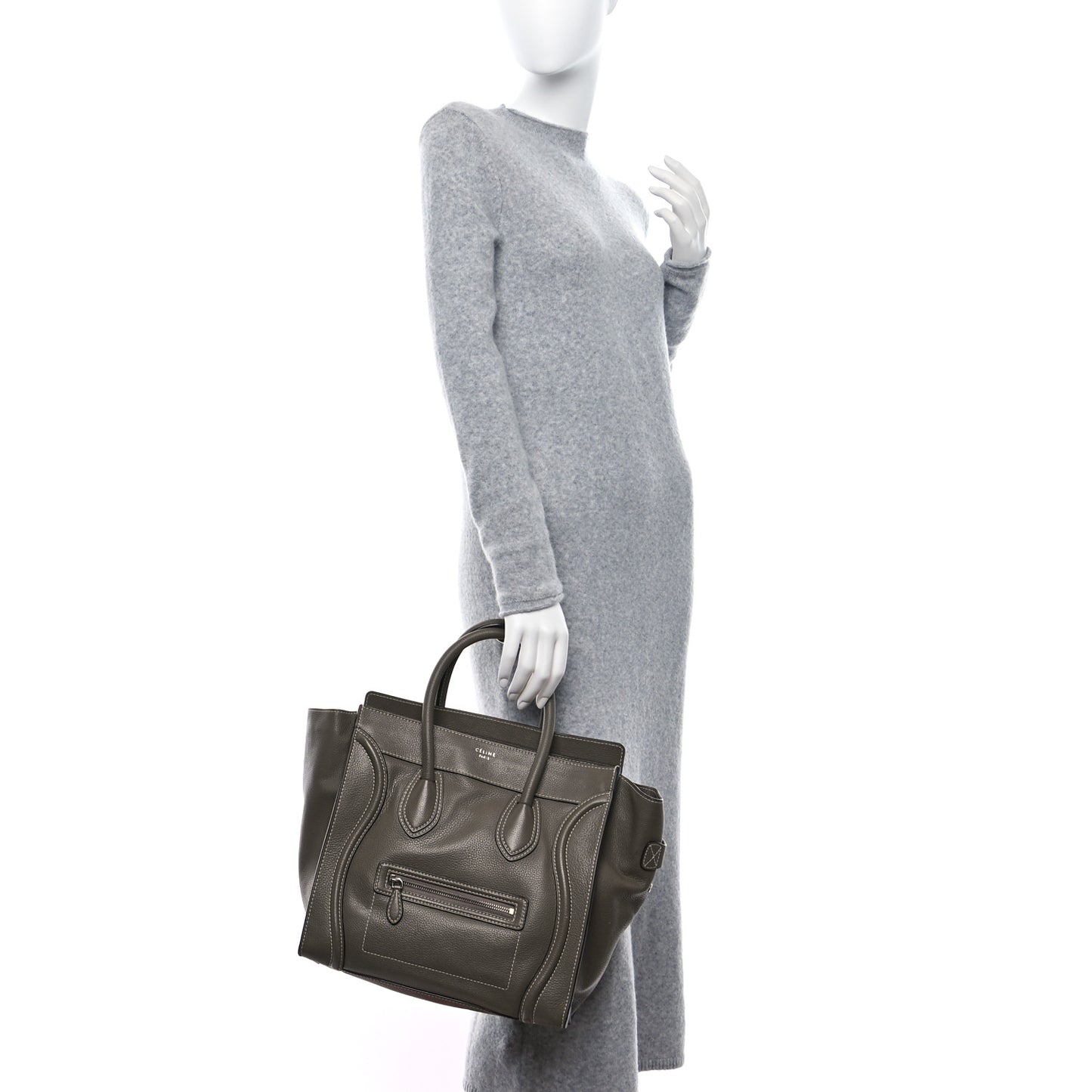 Drummed Calfskin Mini Luggage Souris