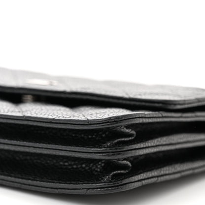 Chanel Caviar Quilted Square Wallet On Chain WOC Black 11 of 12
