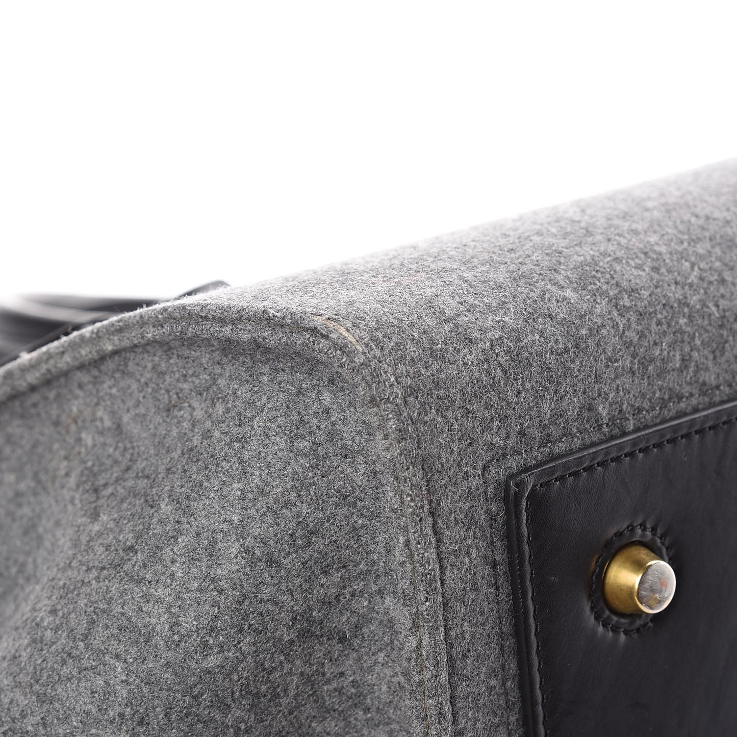 Felt Calfskin Medium Tie Knot Tote Grey Black