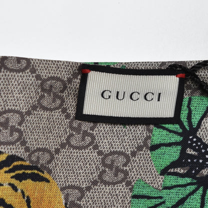 Gucci Silk GG Supreme Bengal Print Scarf Beige 5 of 7