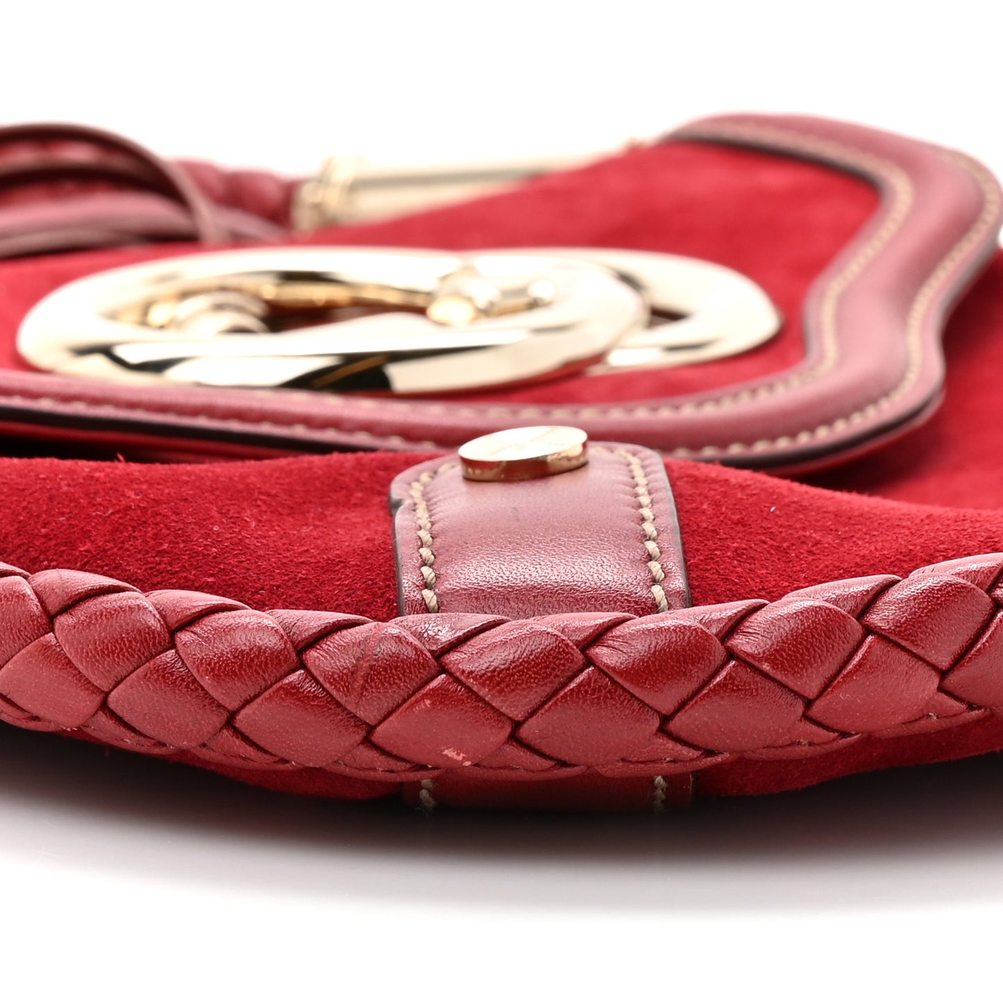 Suede Small Britt Tassel Shoulder Bag Dark Red