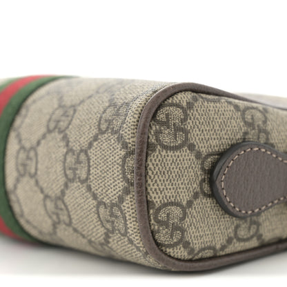 Gucci GG Supreme Monogram Web Mini Ophidia Shoulder Bag Brown 10 of 11