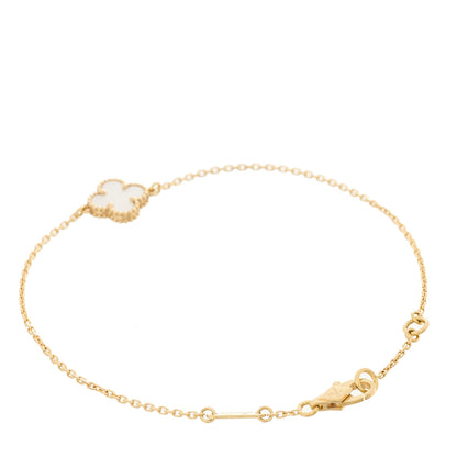 Van Cleef & Arpels 18K Yellow Gold Mother of Pearl Sweet Alhambra Bracelet 2 of 5
