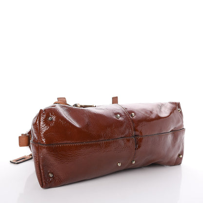 Chloe Patent Paddington Tote Brown 4 of 14