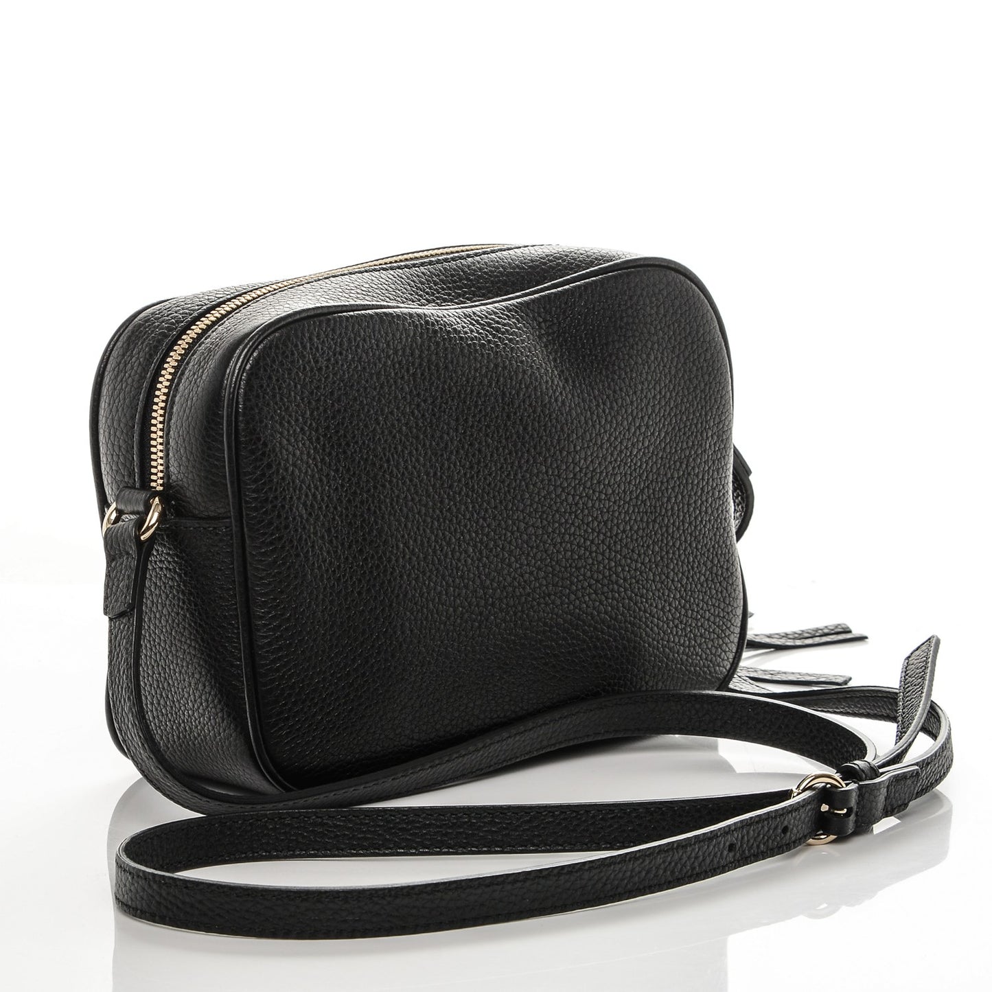 Pebbled Calfskin Small Soho Disco Bag Black