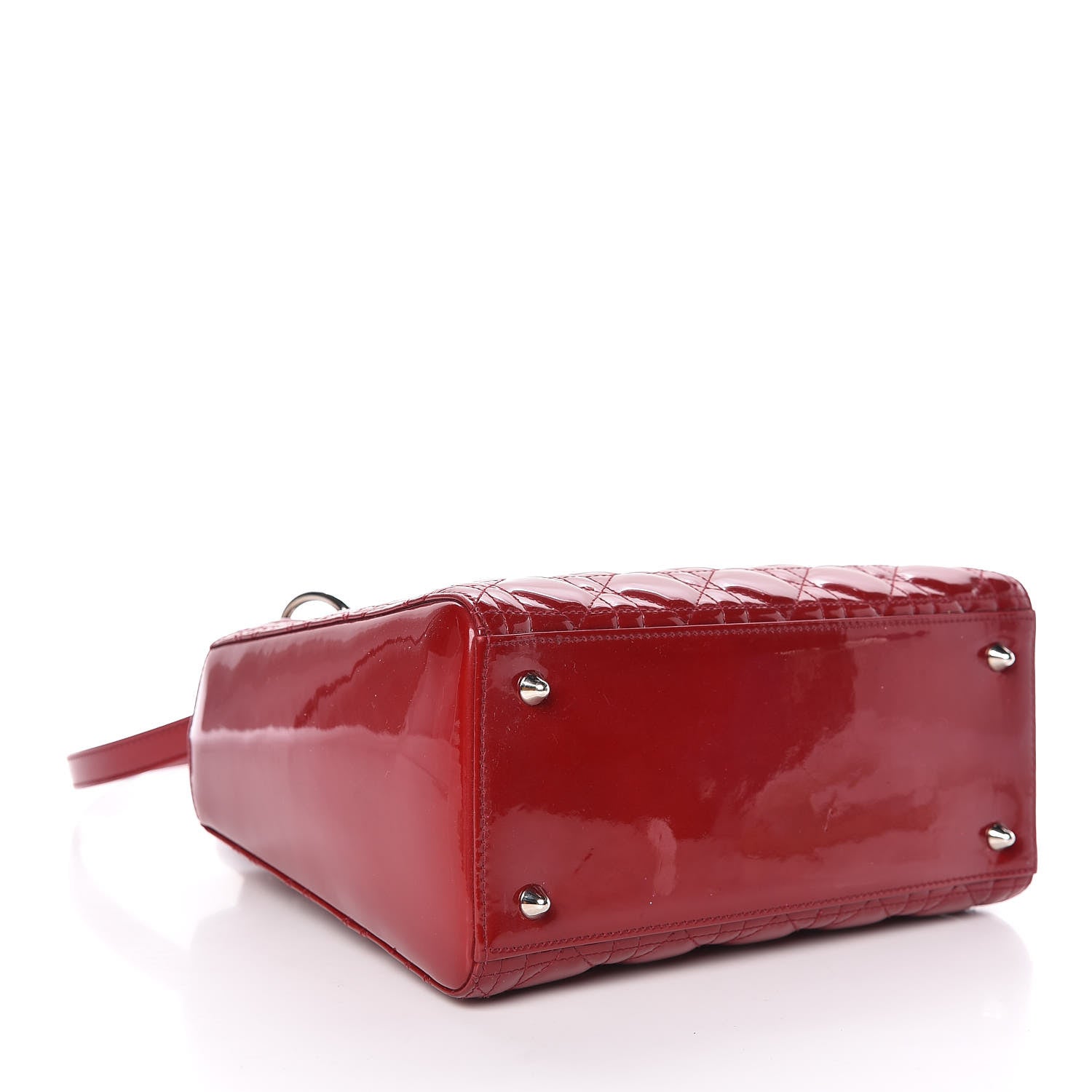 Christian Dior Patent Cannage Medium Lady Dior Red 4 of 13