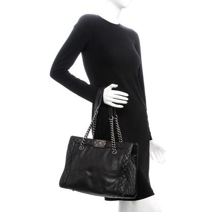 Chanel Calfskin Boy Reverso Shopping Tote Black 2 of 7