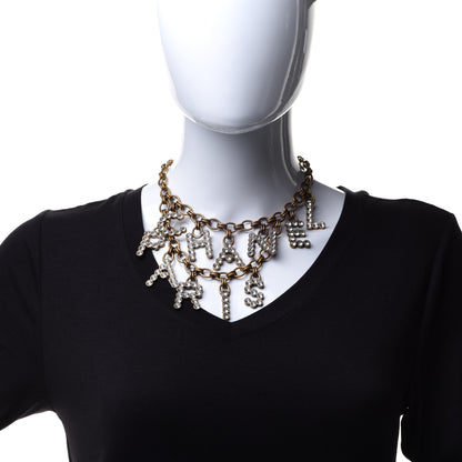 Chanel Crystal City of Lights Letter Chain Necklace Gold 2 of 5