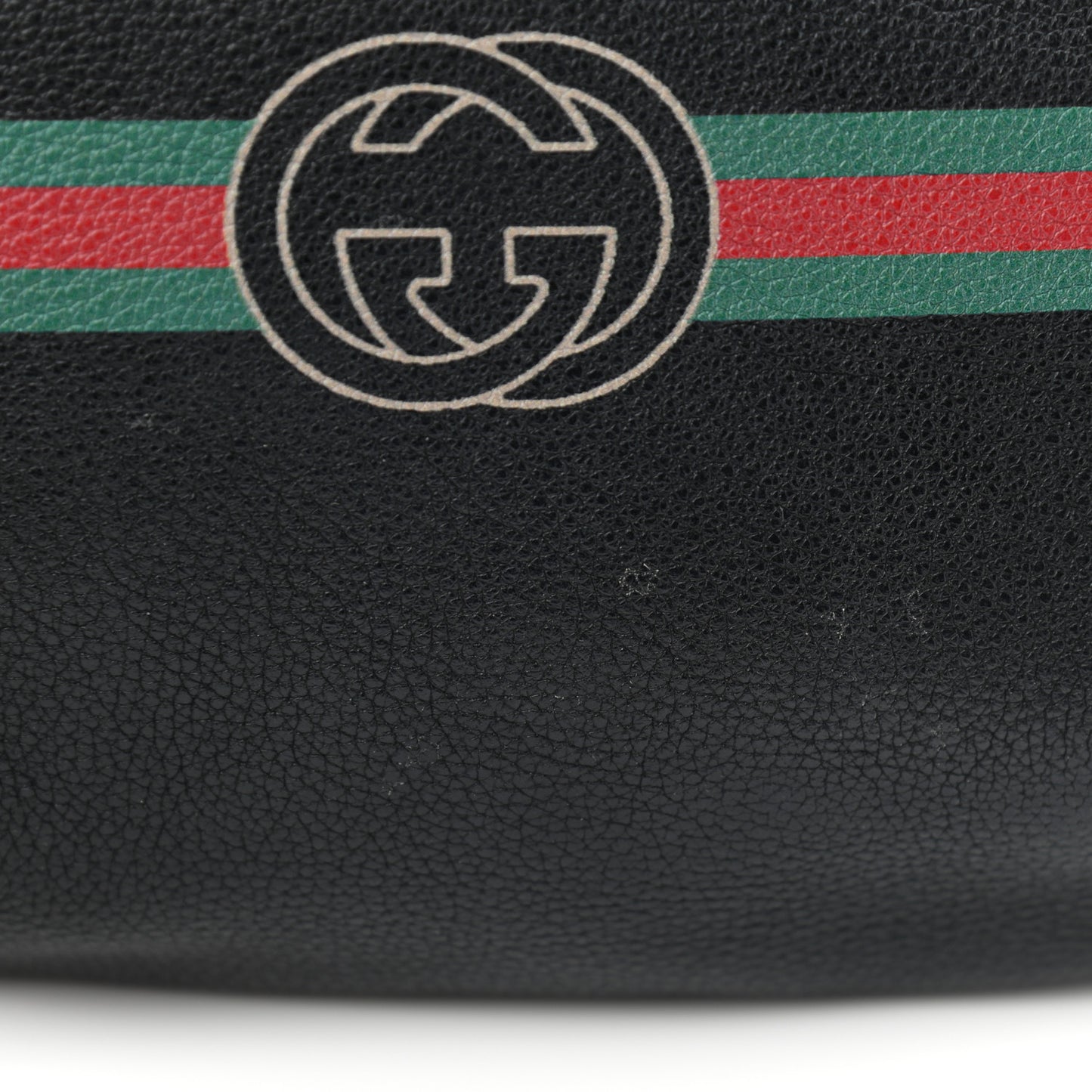 Grained Calfskin Logo Belt Bag Black
