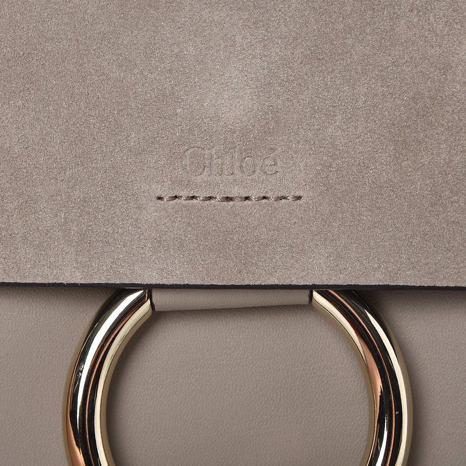 Chloe Suede Calfskin Small Faye Shoulder Bag Motty Grey 7 of 7