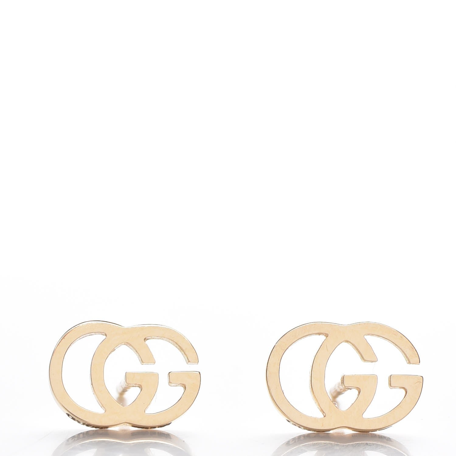 Gucci 18K Yellow Gold GG Tissue Stud Earrings 1 of 6