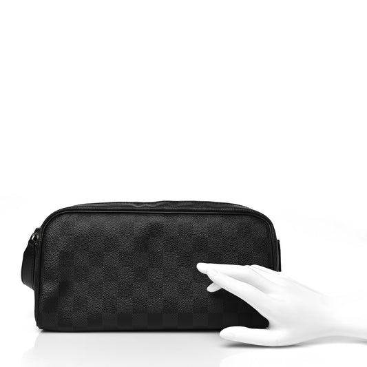 Damier Graphite Dopp Kit Toilet Pouch