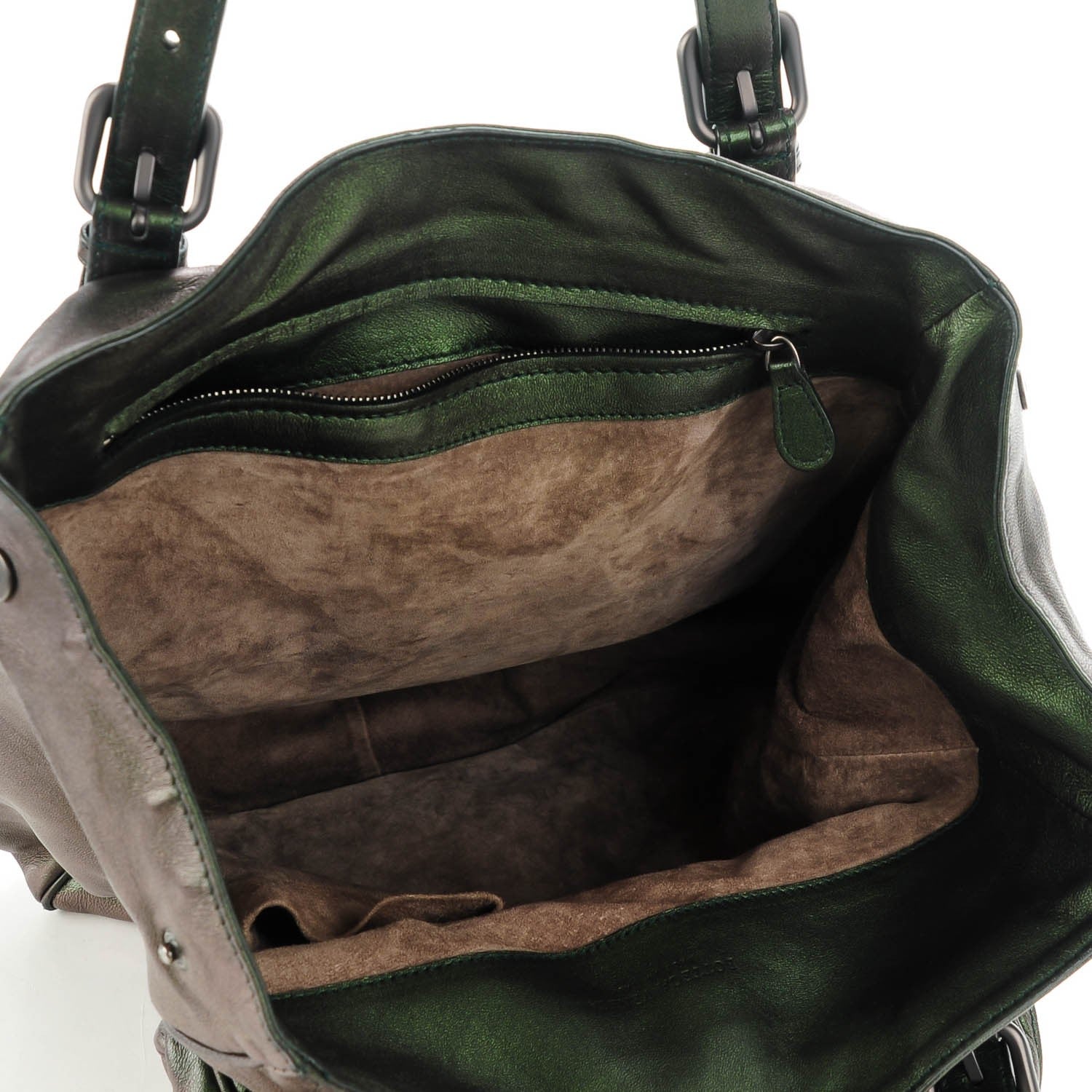 Bottega Veneta Iridescent Scarabee Pocket Tote Green 5 of 7