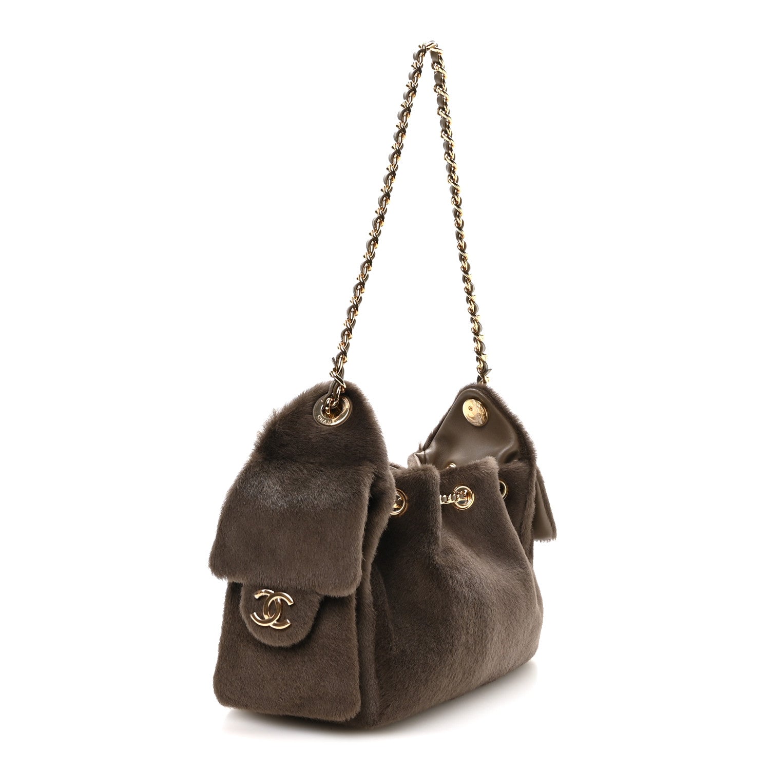 Chanel Pony Hair Mini Chanel 25 Handbag Dark Khaki 3 of 11