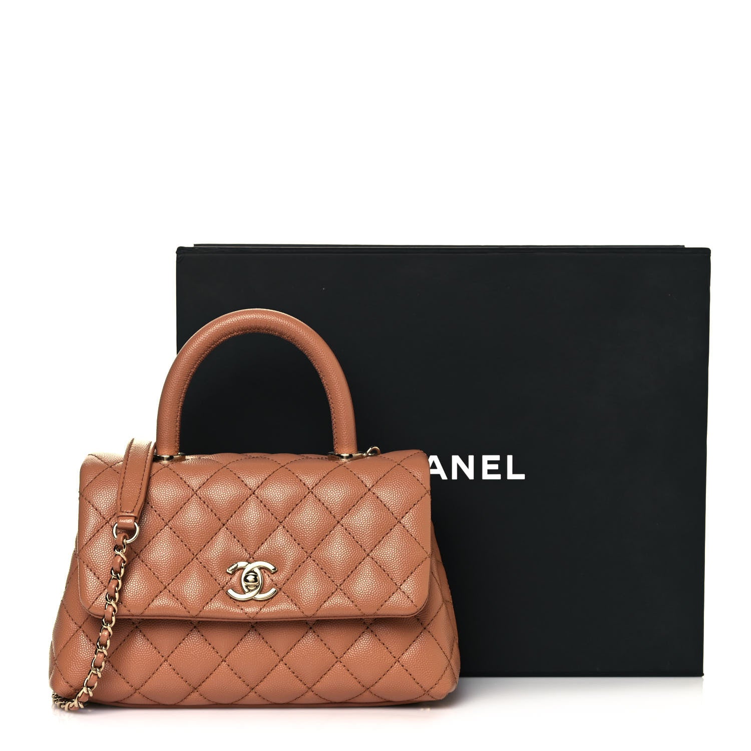 Chanel Caviar Quilted Mini Coco Handle Flap Brown 11 of 11