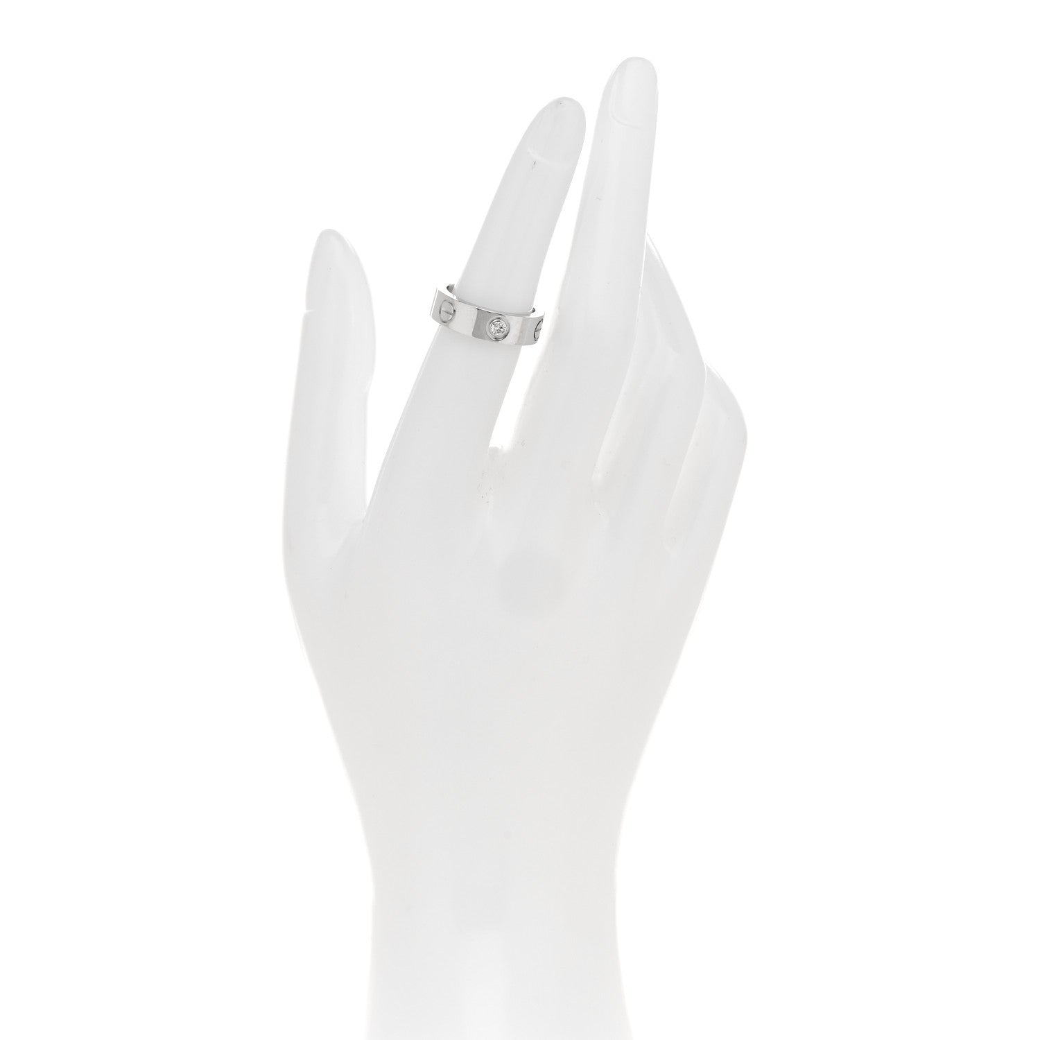 Cartier 18K White Gold 3 Diamond 5.5mm LOVE Ring 50 5.25 2 of 4