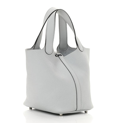 Hermes Taurillon Clemence Picotin Lock 18 PM Bleu Pale 3 of 11