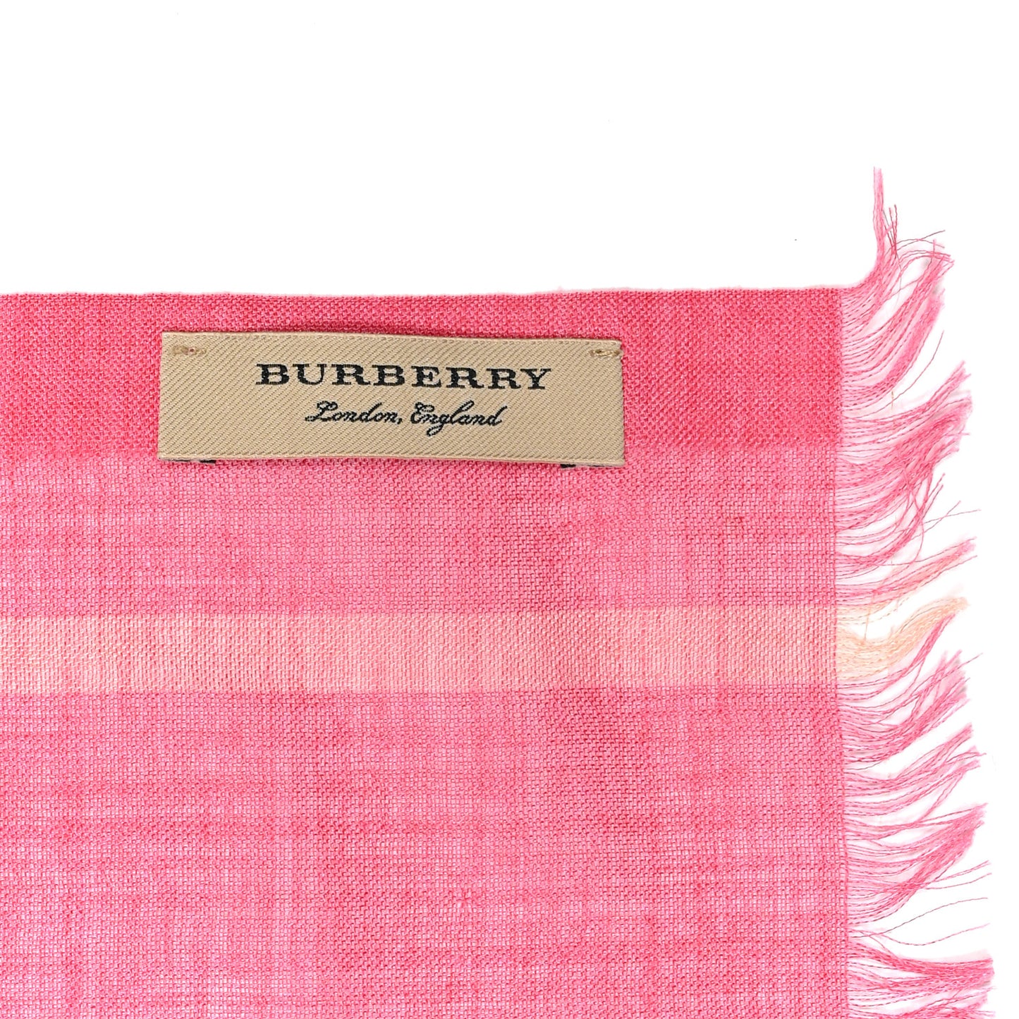 Wool Silk Gauze Giant Check Scarf Pink
