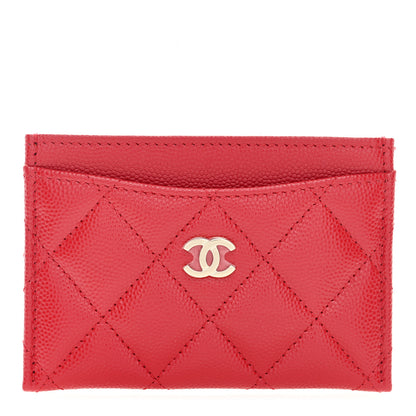 Chanel Caviar Quilted Card Holder Red 1 of 6