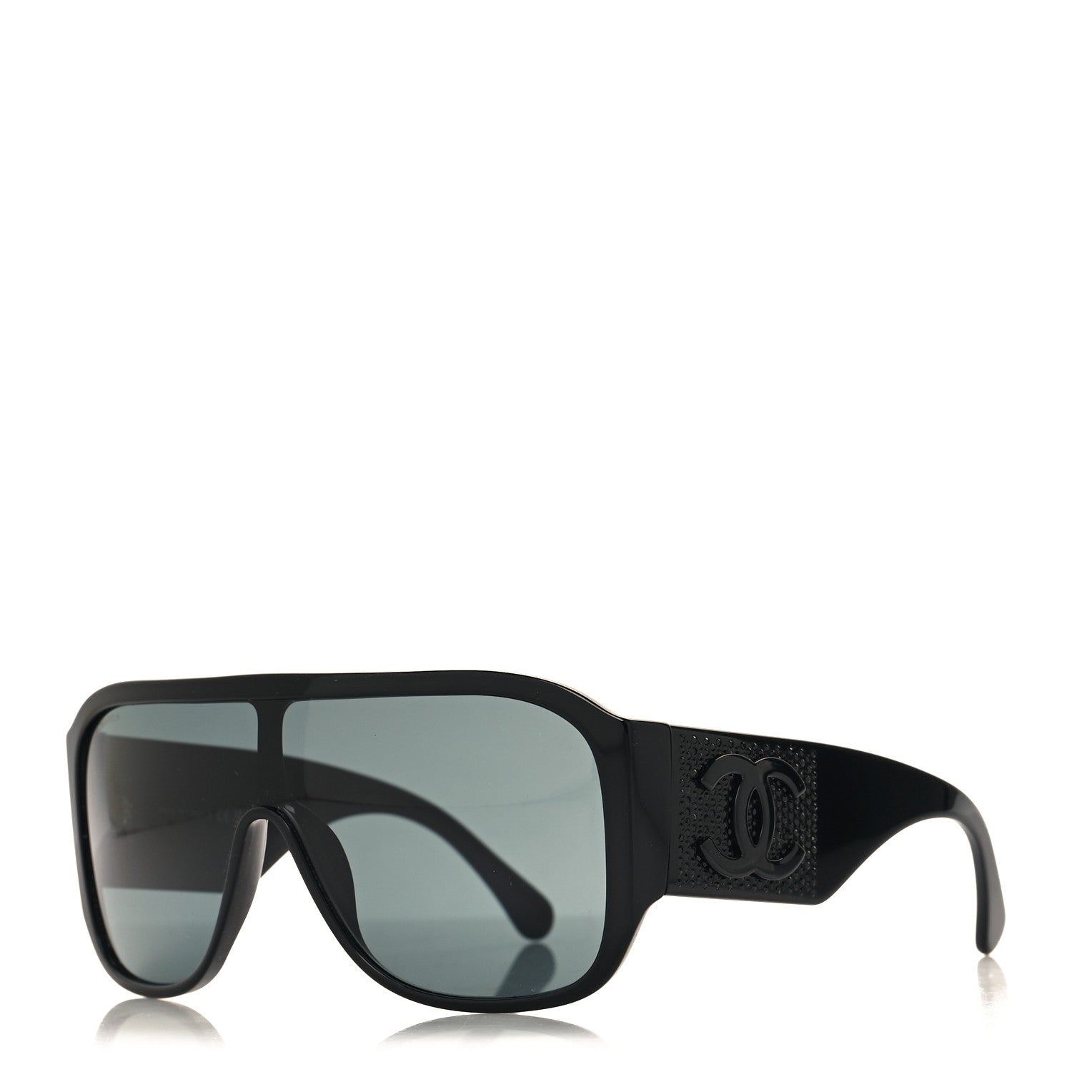 Chanel Acetate Crystal CC Shield Sunglasses 5466-B Black 1 of 7