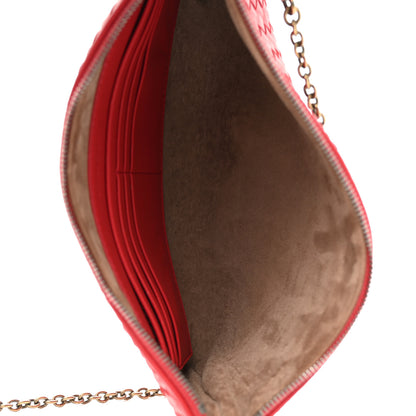 Bottega Veneta Nappa Intrecciato Biletto Chain Crossbody Red 5 of 11