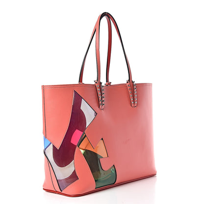 Christian Louboutin Calfskin PVC Love Spikes East West Cabata Tote Red 4 of 19