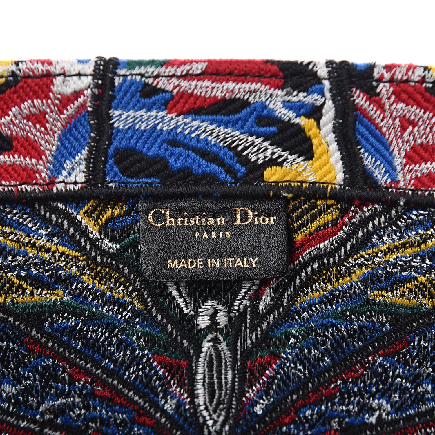 Christian Dior Canvas Embroidered Butterfly Book Tote Black Multicolor 8 of 10