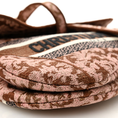 Christian Dior Canvas Embroidered Brocart Saddle Bag Metallic Pink 9 of 12