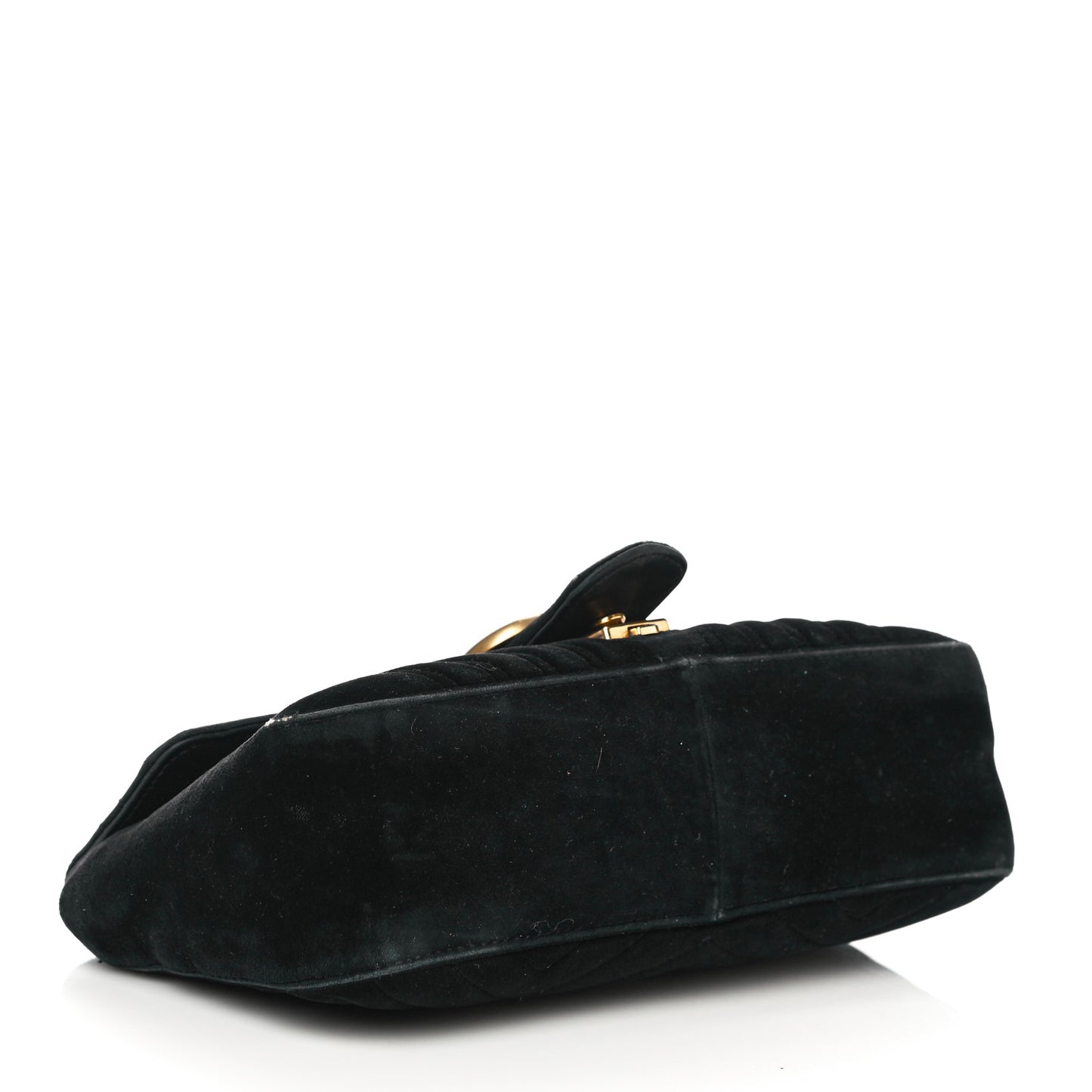 Velvet Matelasse Small GG Marmont Shoulder Bag Black
