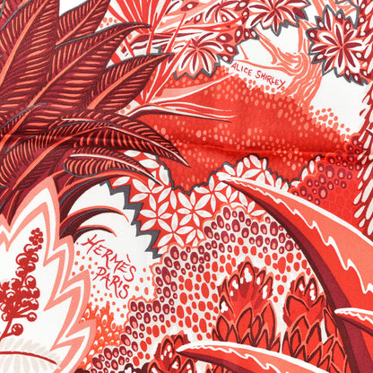 Hermes Silk Mountain Zebra Scarf 90 Rouge Corail Rose 2 of 5