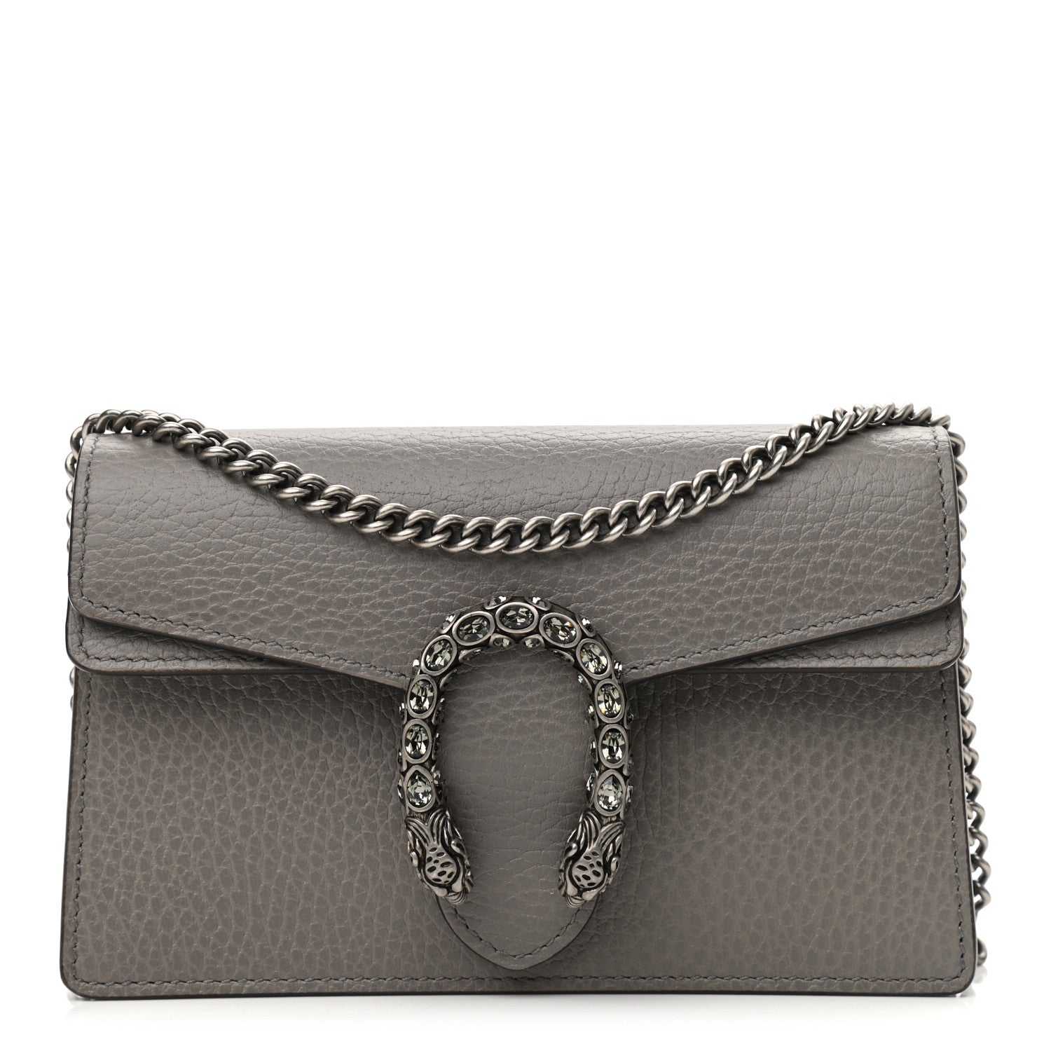 Gucci Dollar Calfskin Crystal Super Mini Dionysus Shoulder Bag Dusty Grey Black Diamond 1 of 10