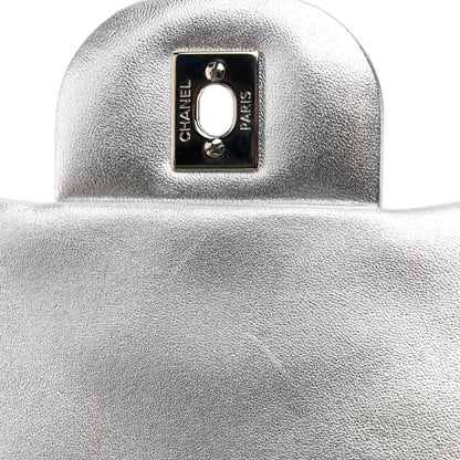 Chanel Metallic Lambskin Quilted Jumbo Single Flap Silver 11 of 11