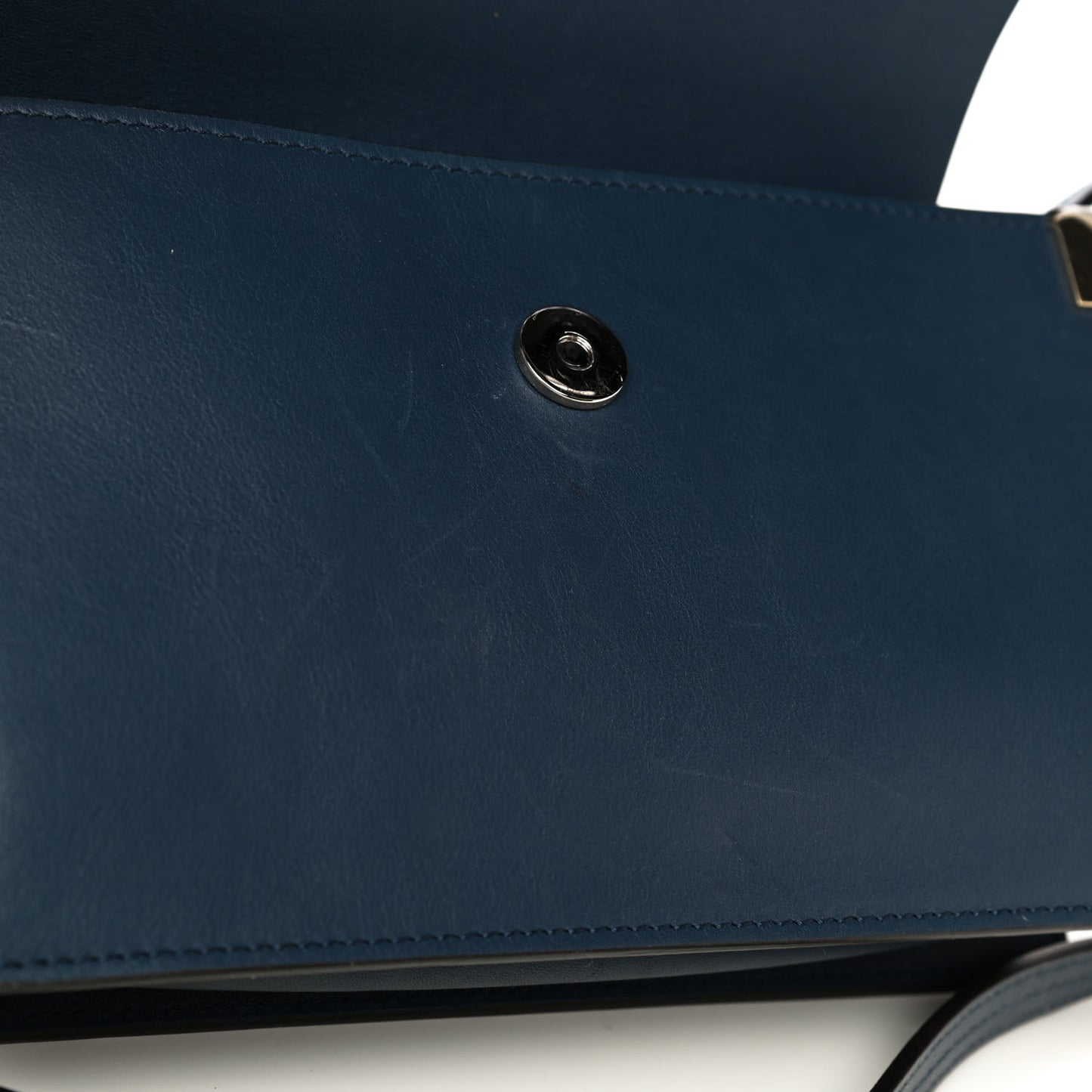 Suede Calfskin Small Faye Shoulder Bag Deep Ocean