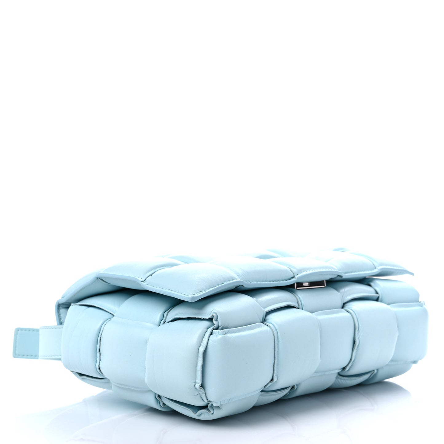 Nappa Maxi Intreccio Padded Cassette Crossbody Bag Ice