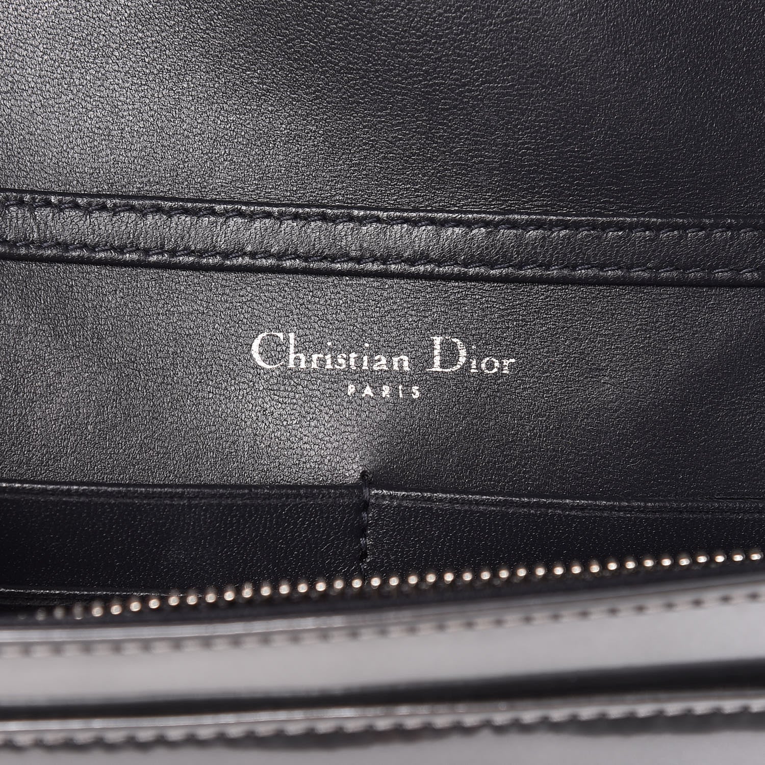 Christian Dior Metallic Patent Micro-Cannage Diorama Wallet on Chain Pouch Silver 6 of 13