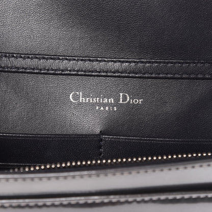 Christian Dior Metallic Patent Micro-Cannage Diorama Wallet on Chain Pouch Silver 6 of 13