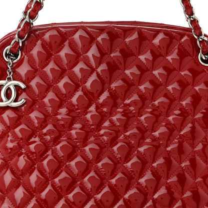 Chanel Patent Quilted Large Just Mademoiselle Bowling Bag Red 9 of 11