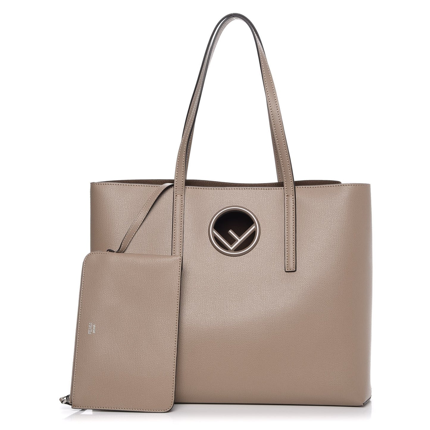 Vitello Vienna Enamel F is Fendi Shopping Tote Tortora Taupe