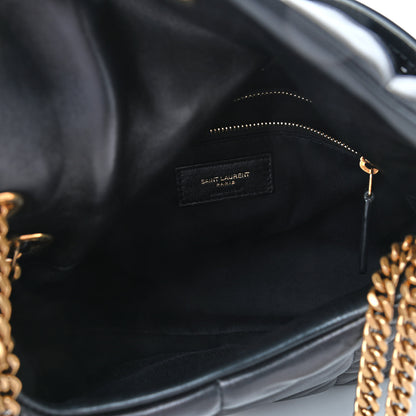 Saint Laurent Lambskin Quilted Small Loulou Puffer Monogram Chain Satchel Black 4 of 4