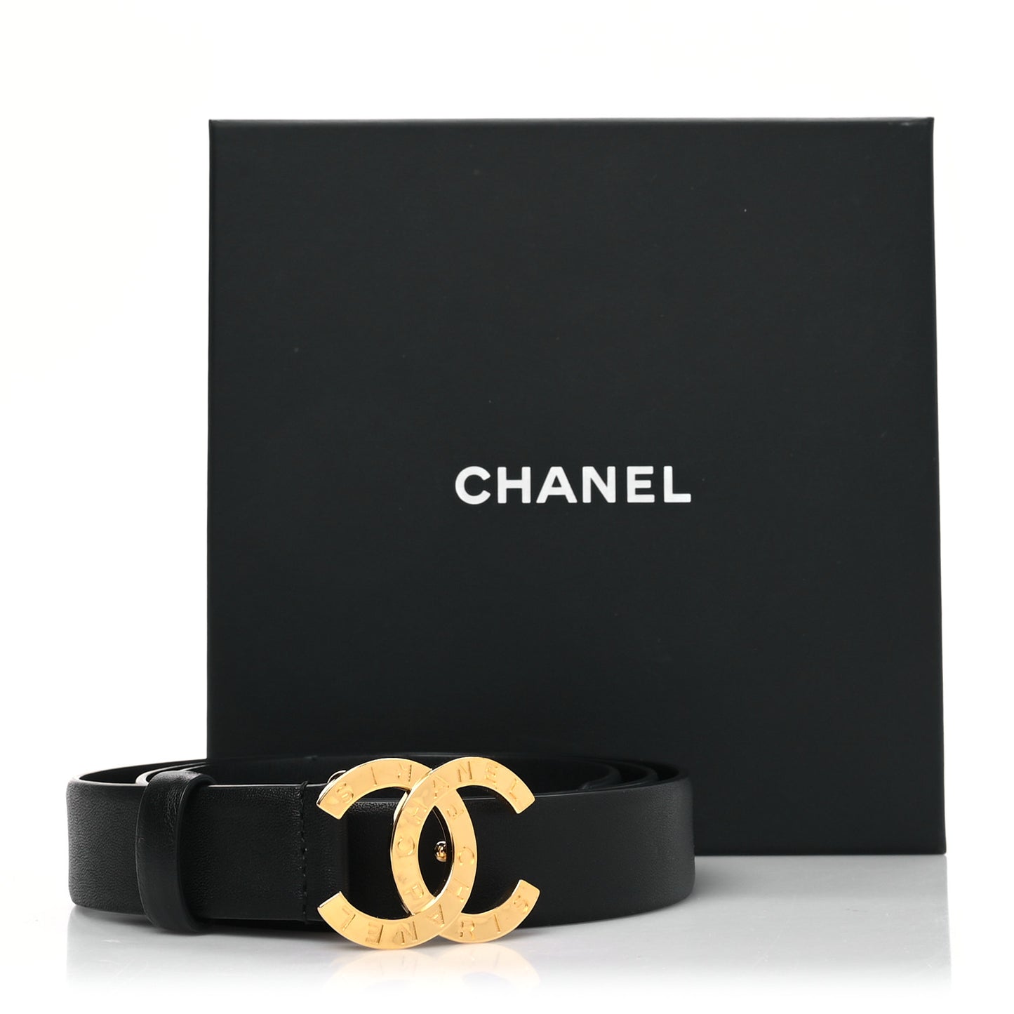 Calfskin Paris Button CC Belt 90 36 Black