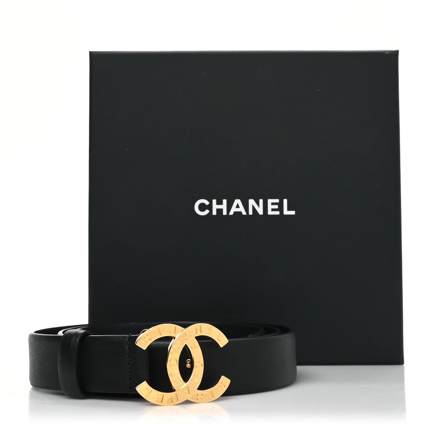 Chanel Calfskin Paris Button CC Belt 90 36 Black 9 of 9